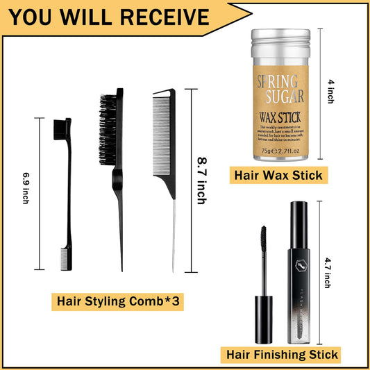 5 Pcs Hair Wax Stick for Flyaways Edge Control Slick