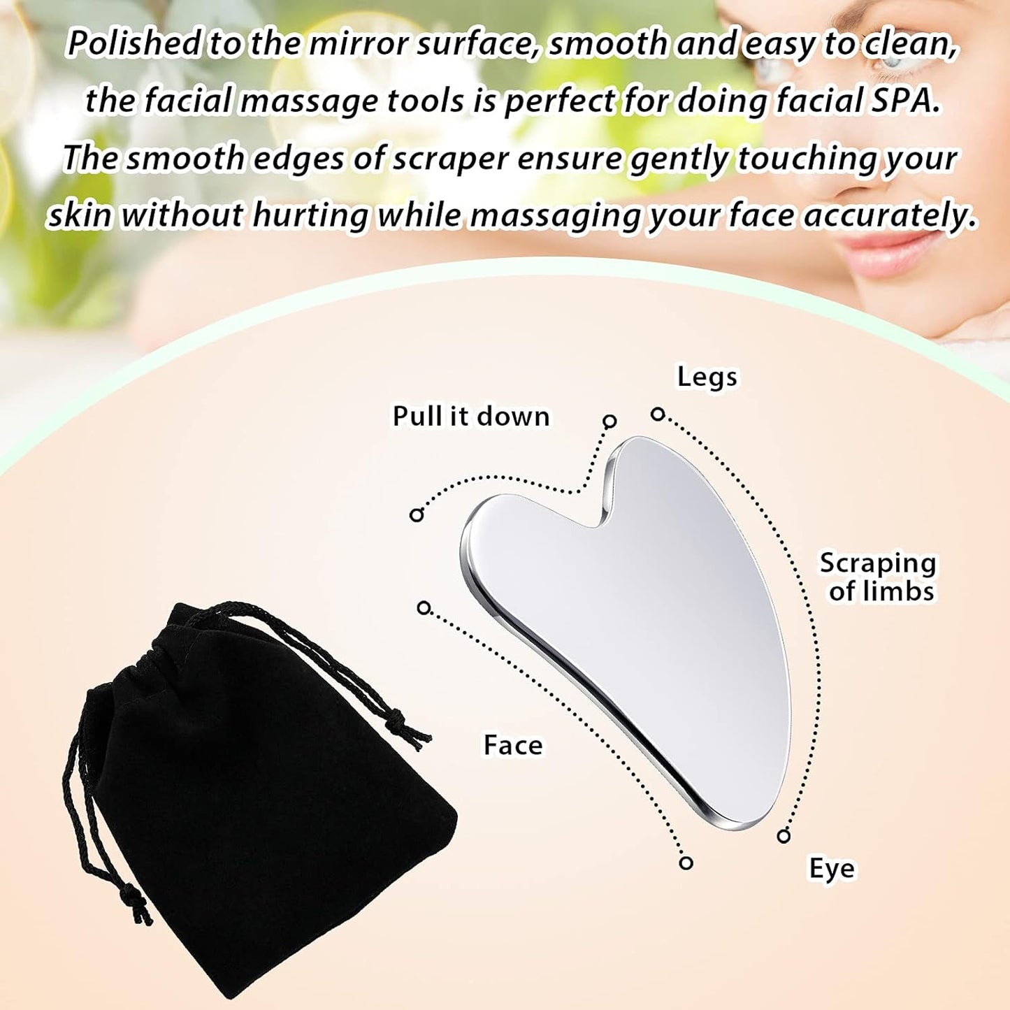 Stainless Steel Gua Sha Facial Tools
