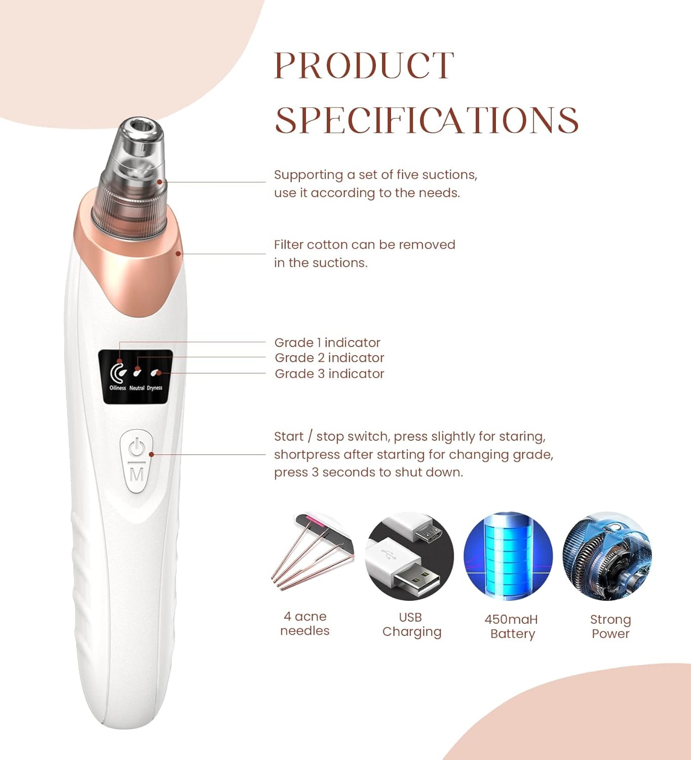 Blackhead Remover Pore Vacuum,Facial Pore Cleaner