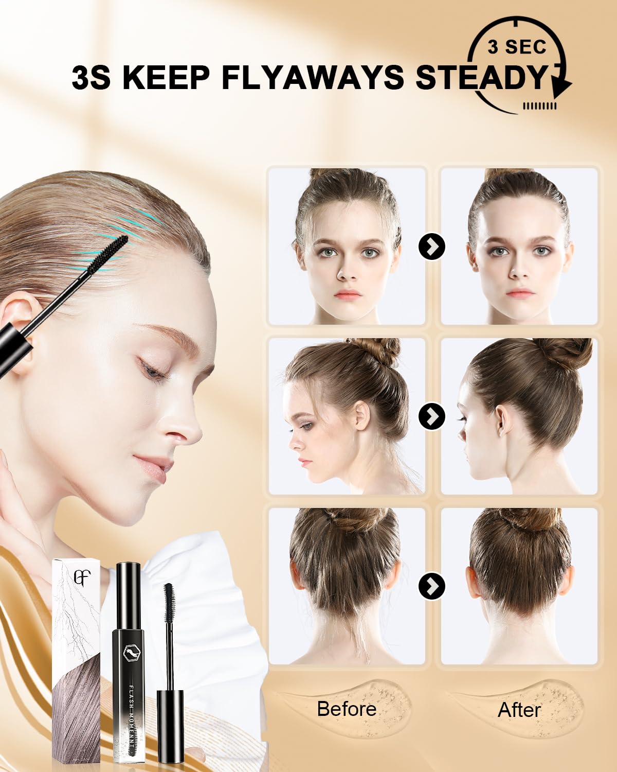 5 Pcs Hair Wax Stick for Flyaways Edge Control Slick
